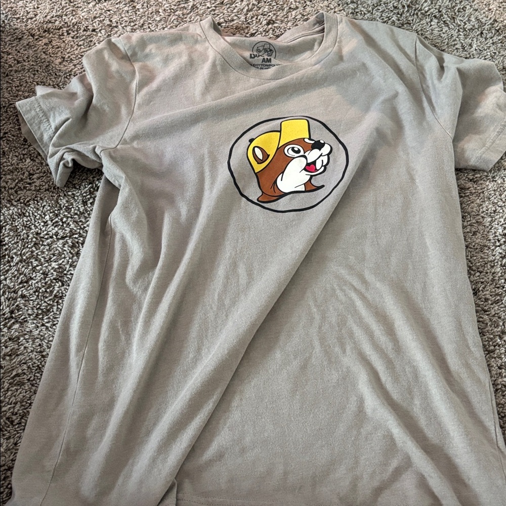Gray T-Shirt with Cartoon Graphic